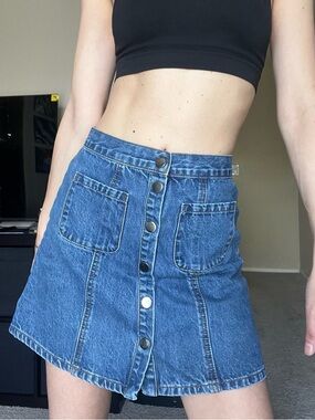 Jeans button down skirt